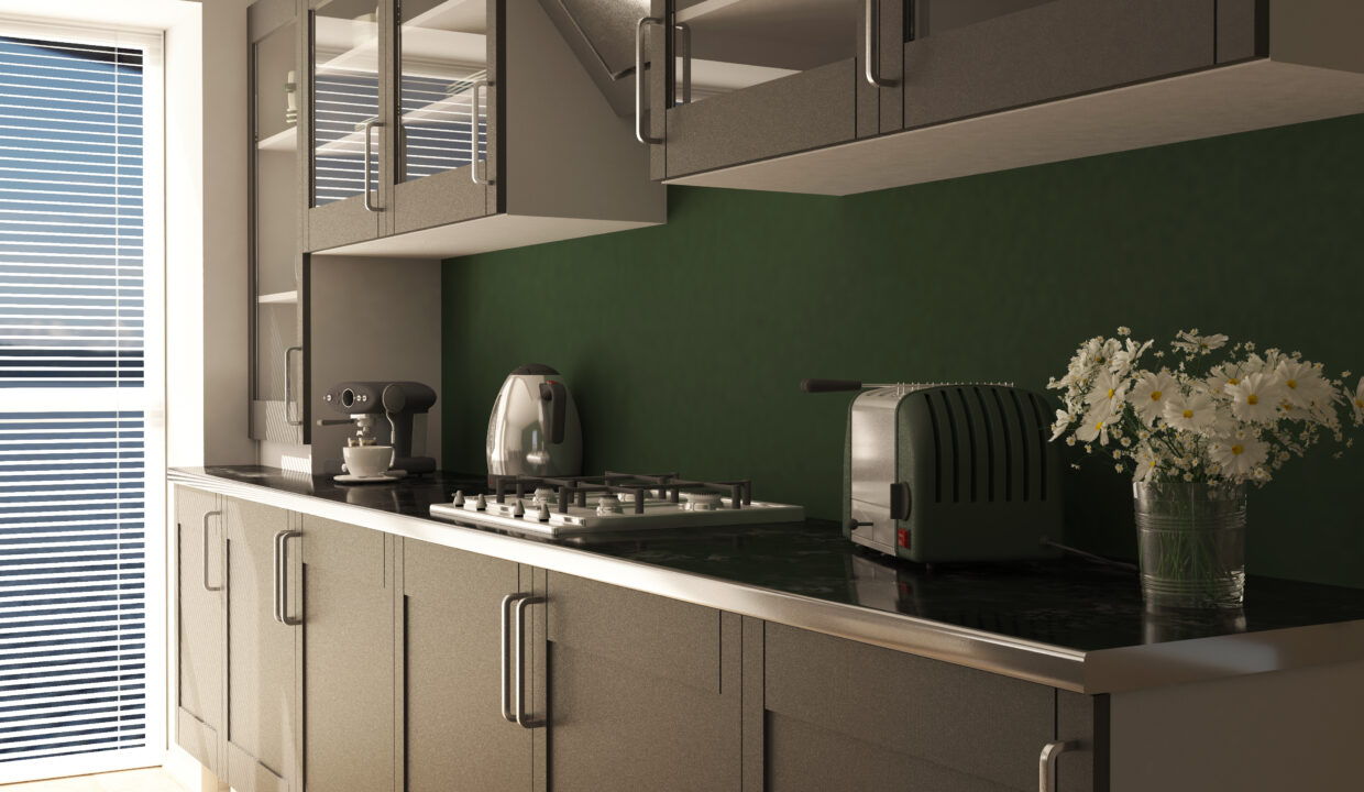 Render of  3D Contemporary kitchen